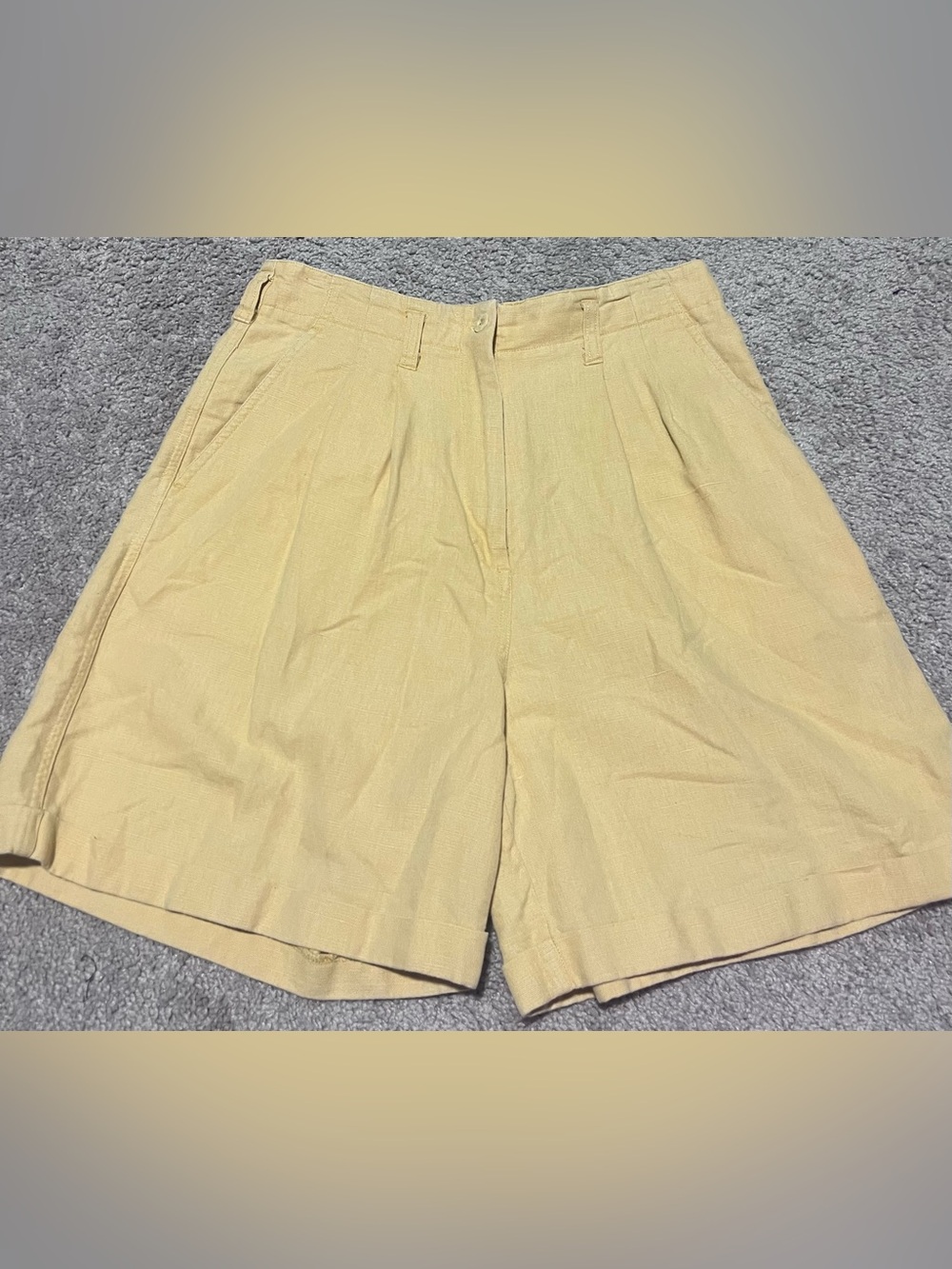 The Limited Light Yellow Flat Front Men's Shorts